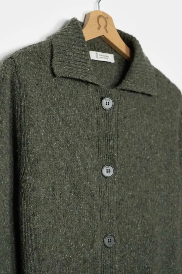 Strickjacke aus recyceltem Kaschmir Cecilia Khaki