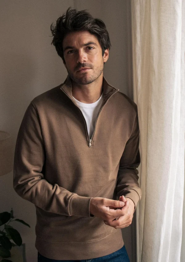 Sweatshirt mit Trucker-Kragen Union Braun