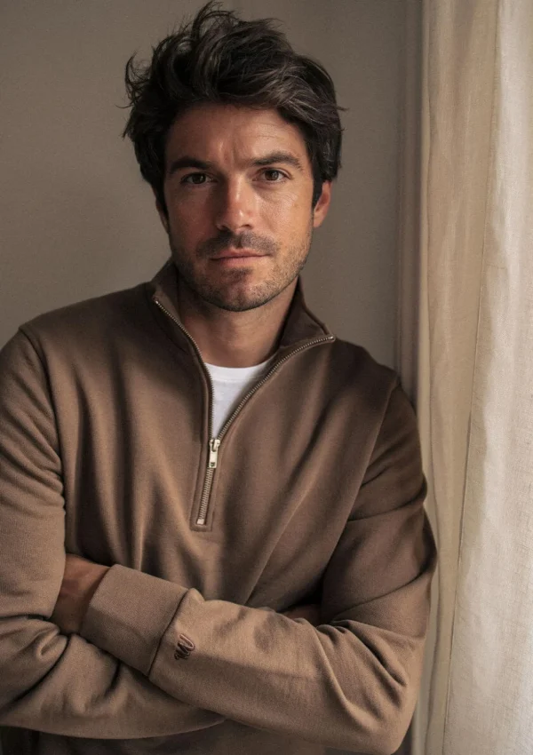 Sweatshirt mit Trucker-Kragen Union Braun