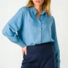 Tencel Bluse Kauri Blau denim