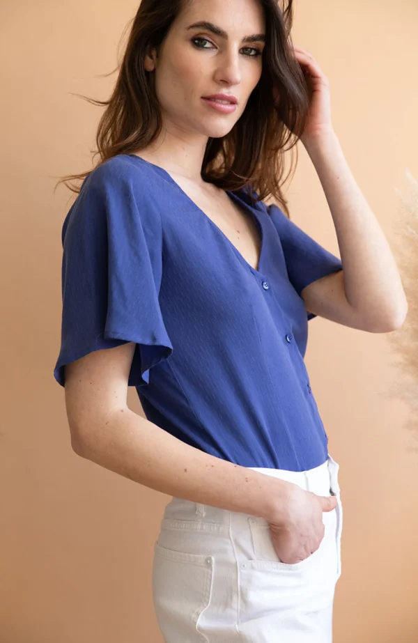 Tencel Bluse Lys blau