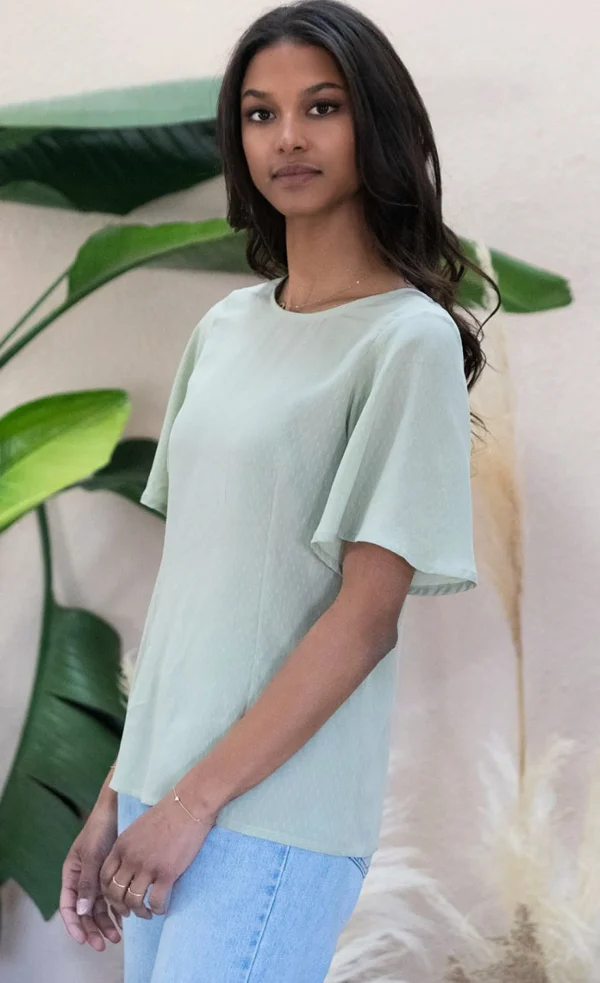 Tencel Bluse Lys matcha grün