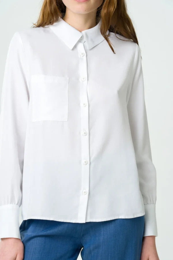 Tencel Damen-Bluse Kauri weiss