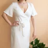 Tencel Wickelkleid Avena Ekru