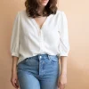 Tencel-Bluse Aster weiss