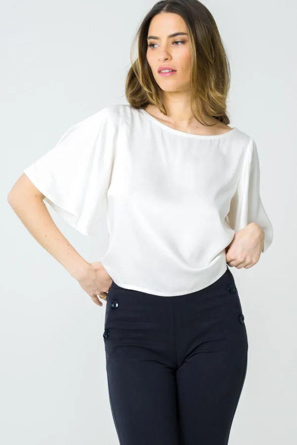 Top Violett weiss