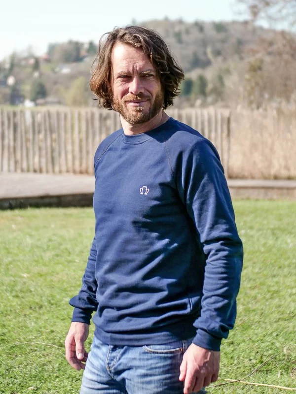 Unisex-Sweatshirt aus Bio-Baumwolle Le Chiller blau