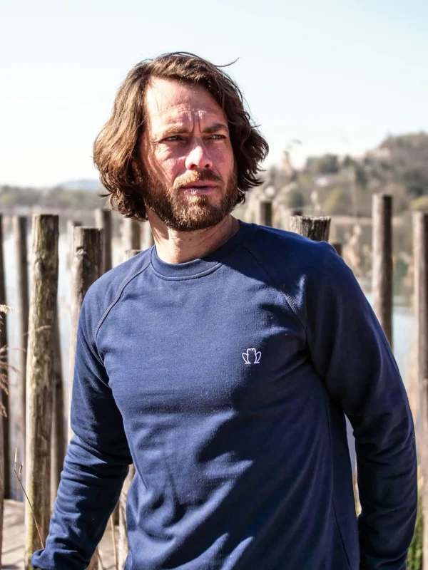 Unisex-Sweatshirt aus Bio-Baumwolle Le Chiller blau