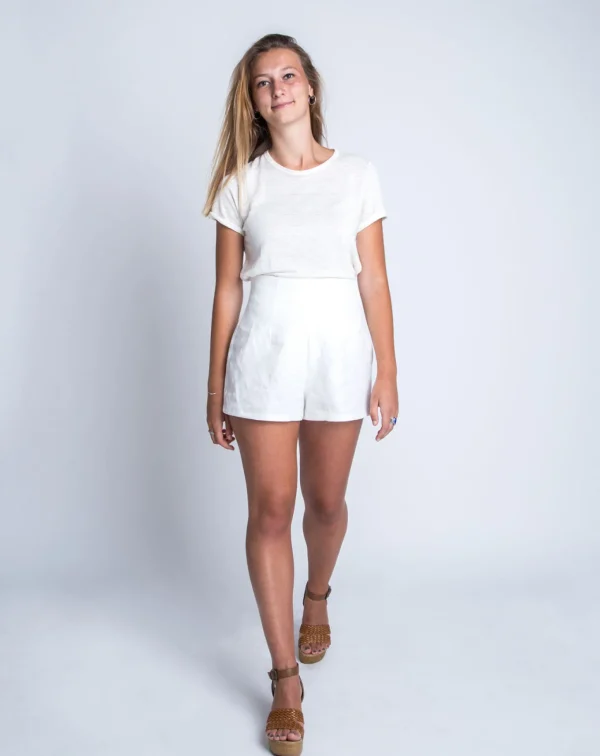 Weisse Leinenshorts Zef