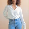 Weisse Tencel-Bluse Orchidée