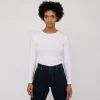 Weisses Langarm-T-Shirt