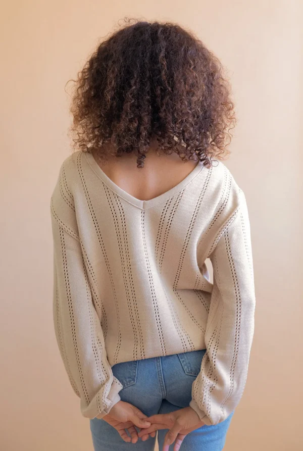 Wendbarer Damenpullover Lamier Beige