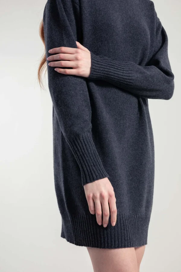 Wolle Kleid Selvaggia Grau