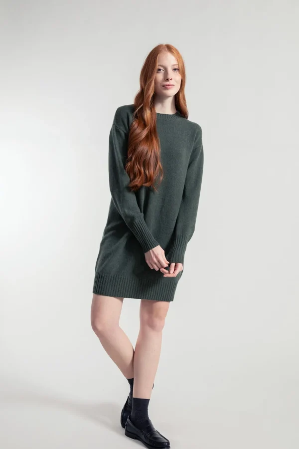 Wolle Kleid Selvaggia Waldgrün