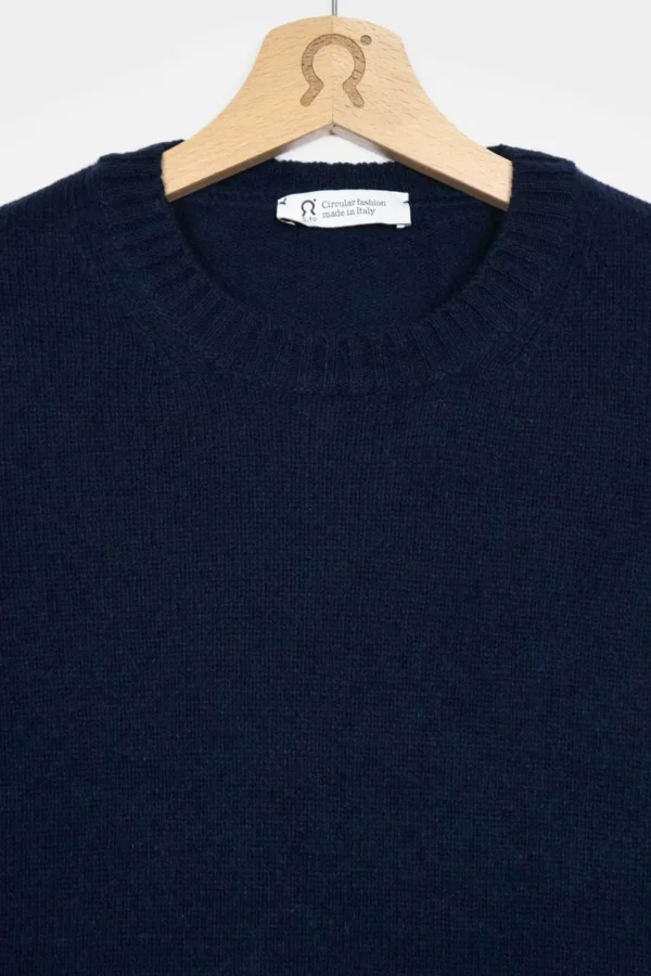 Wolle-Pullover Laura Marineblau
