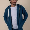 Zipped Hoodie Détente blau