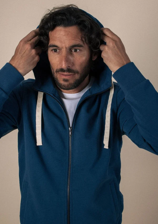 Zipped Hoodie Détente blau