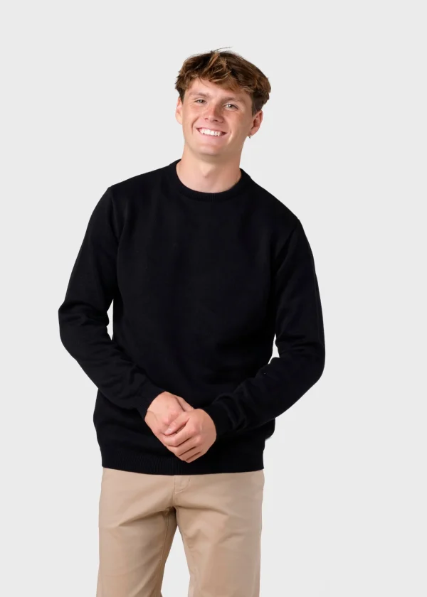 Basic Schwarzer Pullover aus Bio-Baumwolle