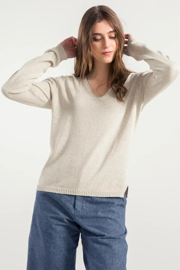 Baumwolle Damenpullover Arianna Beige