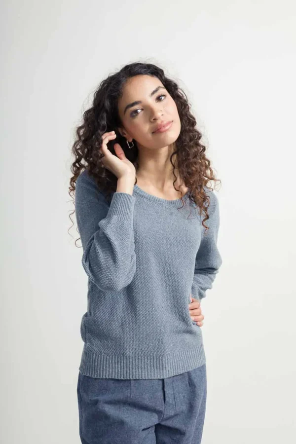 Baumwollpullover Grazia Atlantikblau
