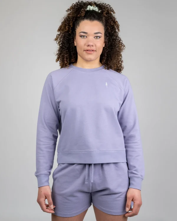 Bio-Baumwolle Sweatshirt TreeSweater Raglan Women Lavender
