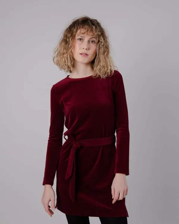 Cordsamtkleid Pflaumen