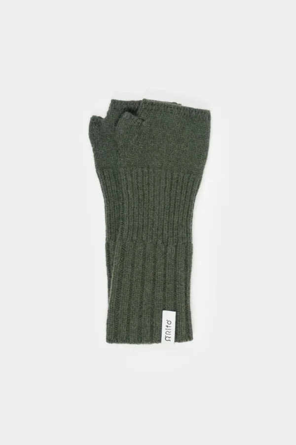 Damen Armstulpen aus recyceltem Kaschmir Tamara Grün