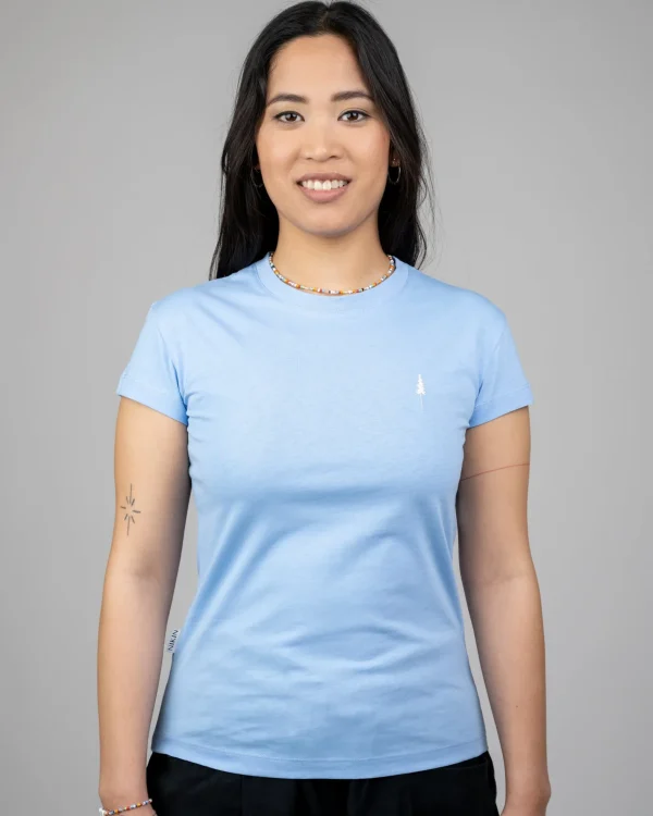 Damen T-Shirt aus Bio-Baumwolle Treeshirt TSky Blue