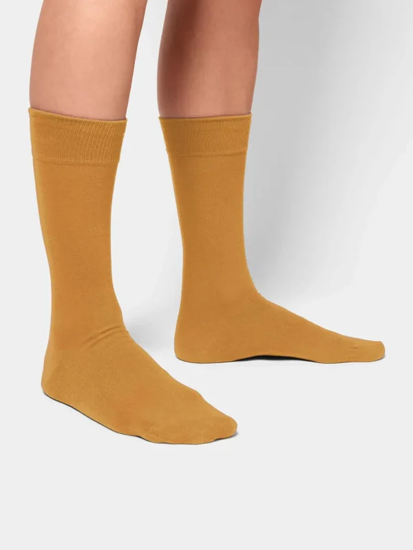 Dreier Pack - Einfarbige gelbe Socken