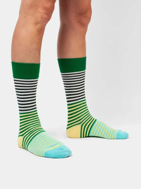 Fine Line Green Socken aus Bio-Baumwolle