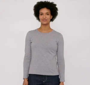 Graues Langarm-T-Shirt