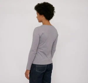 Graues Langarm-T-Shirt