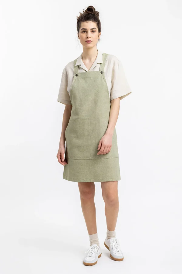 Grünes Overallkleid aus Bio-Baumwolle