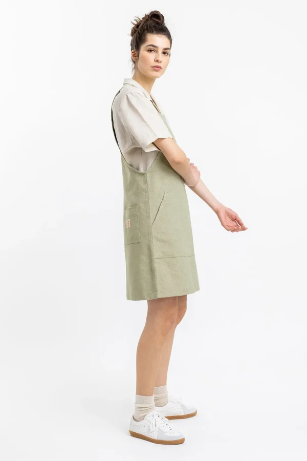 Grünes Overallkleid aus Bio-Baumwolle