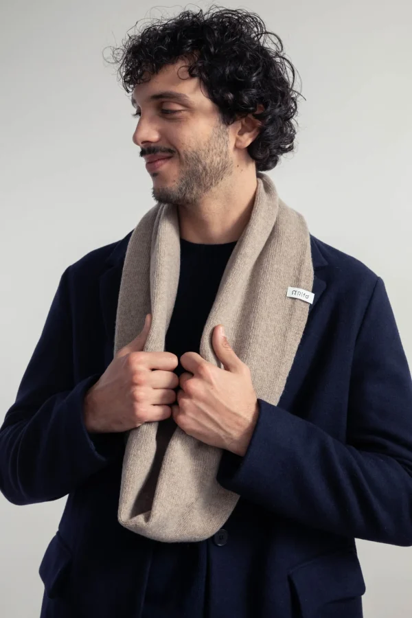 Halswärmer aus recycelter Wolle Mima Beige