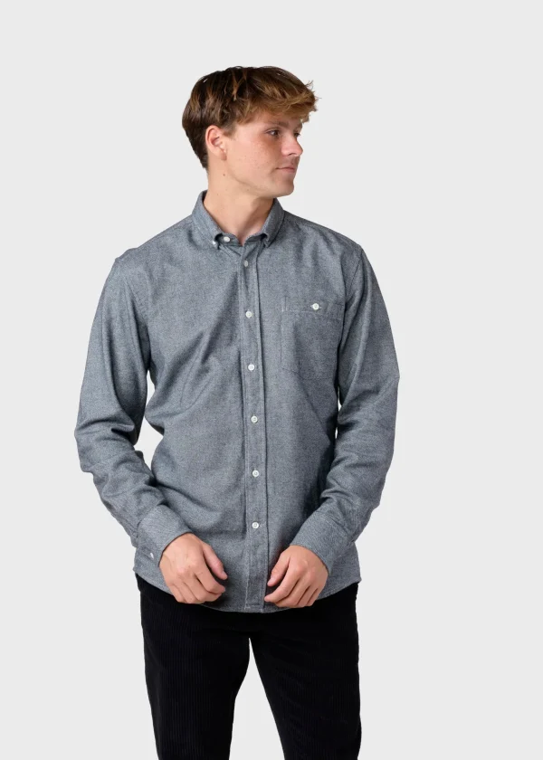 Herren Flanellhemd Benjamin Grau