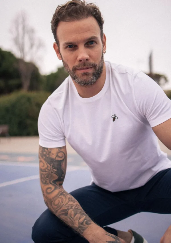 Herren T-Shirt aus Bio-Baumwolle Essaim weiss