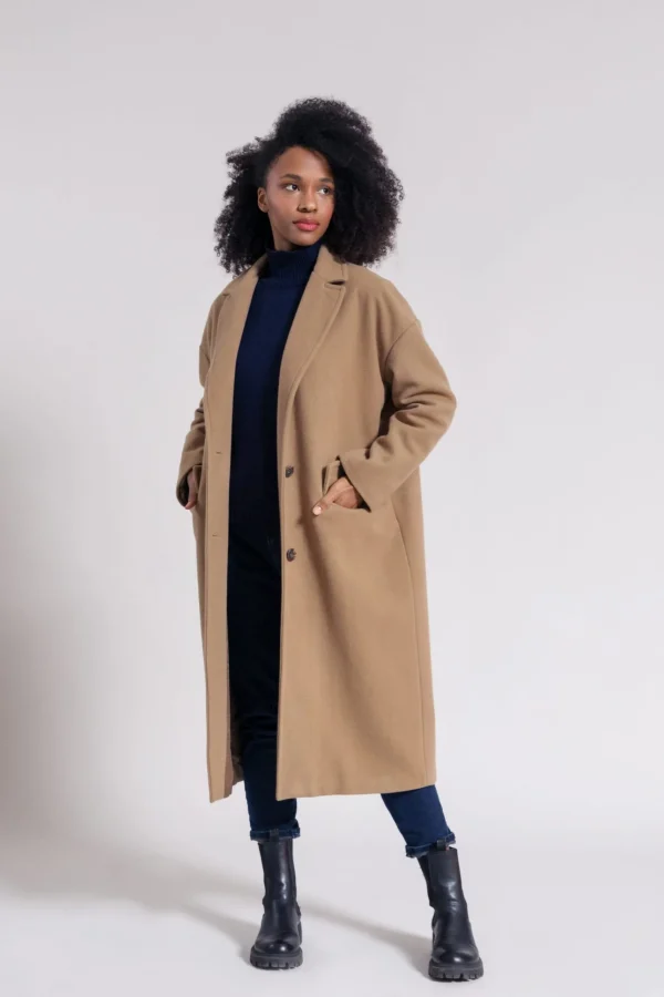 Langer Damenmantel MARA in Beige
