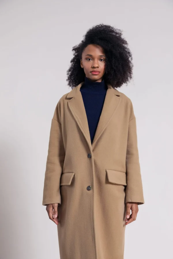 Langer Damenmantel MARA in Beige