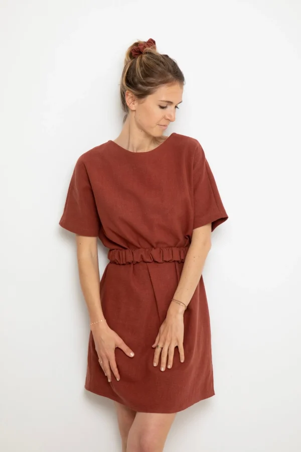 Leinenkleid Romane Sepia