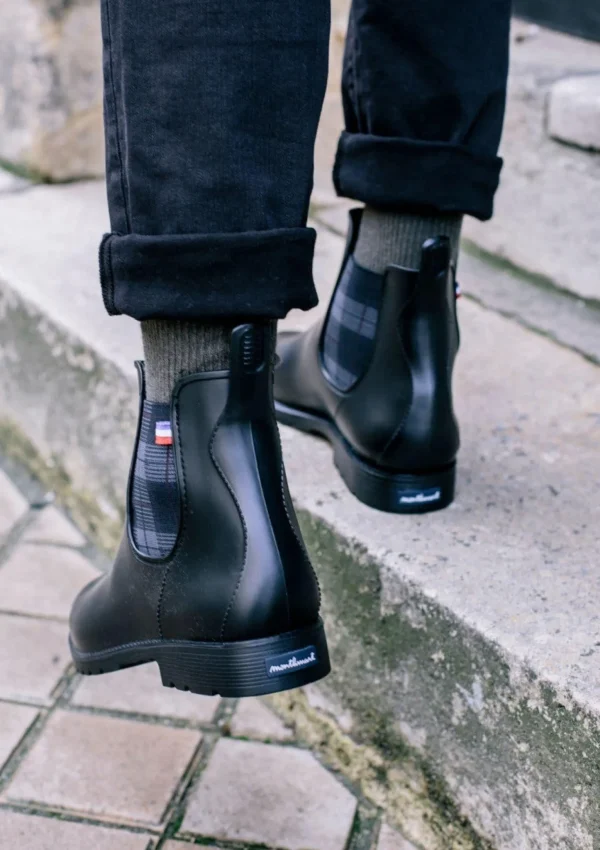 Schwarze Regen-Boots
