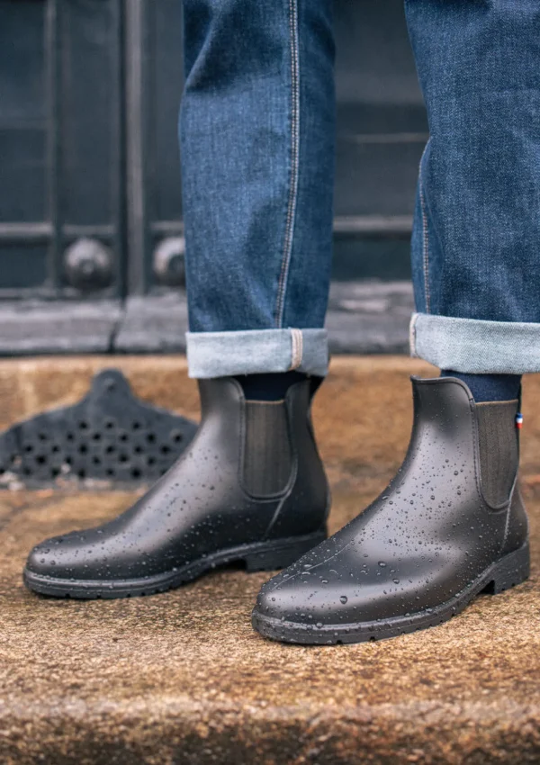 Schwarze Regen-Boots Montpluie Jacquard Kaki