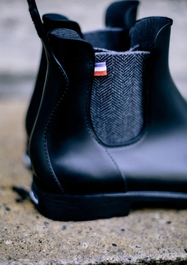 Schwarze Regen-Boots Montpluie Chevrons